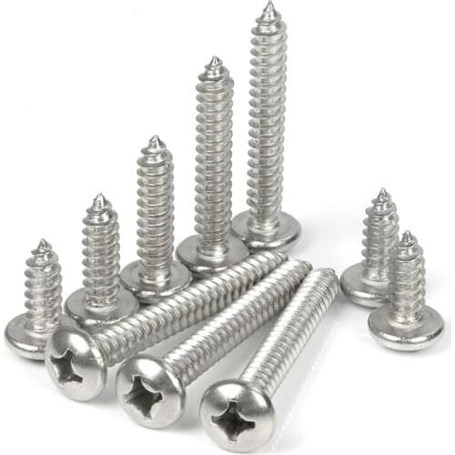 20PCS 304 Stainless Steel Round Head Self-tapping Screw Wood Screw M4.2 * 19
