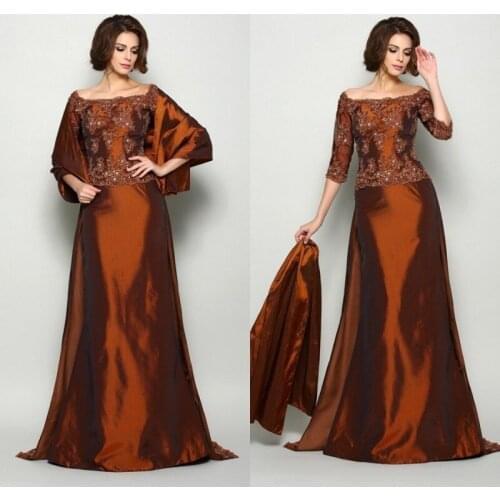 2019 Mother of the Bride Dresses with Jacket Scoop Neck Lace Evening Gowns Prom Wear Floor Length Formal Wedding Guest Dress