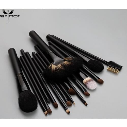 Anmor Professional Goat Hair Makeup Brushes Set Powder Foundation Highlighting Eyeshadow Blending Eye Brow Make Up Tool Brush