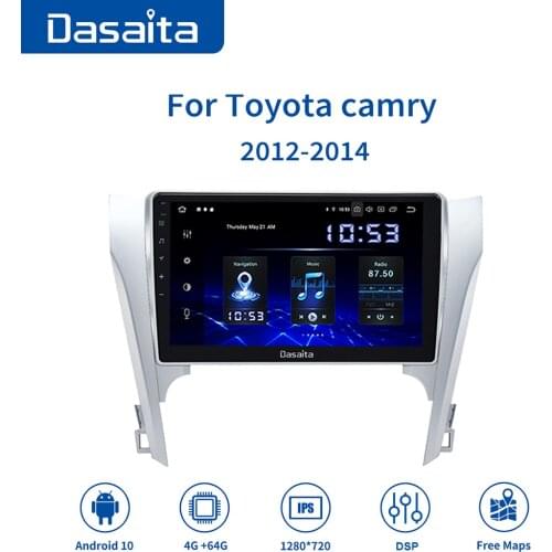 Dasaita 10.2" 1 Din Autoradio Car Radio Android 10 for Toyota Camry GPS 2012 2013 2014 Car Stereo Multimedia Navigation Display