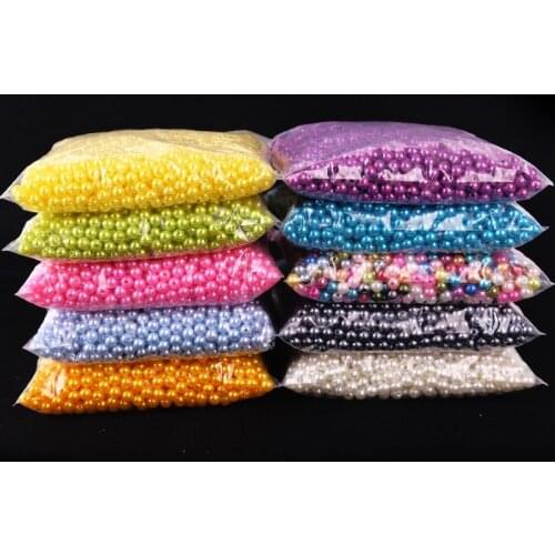 3/4/6/8/10/12MM Multicolor With Hole ABS Imitation Pearl Plastic Acrylic Round Beads For DIY Jewelry Making Supplies
