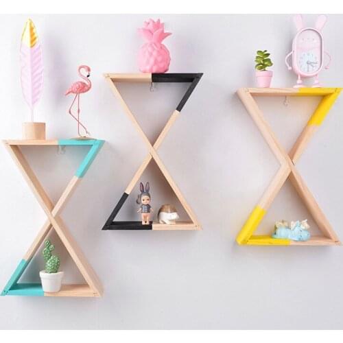 Nordic Wooden Wall Shelves Decorative for Kids Children Bedroom Storage Shelf Wall Hangings Living Room Home Decor Organizer