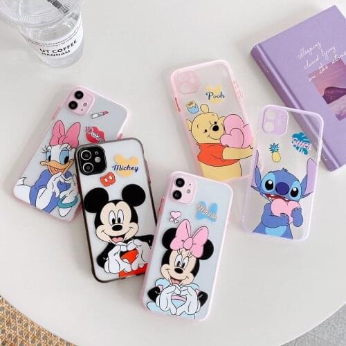 Disney iphone 11 cartoon cute Minnie embossed anti-fall mobile phone case for iPhoneXR Pooh couple soft shell new birthday