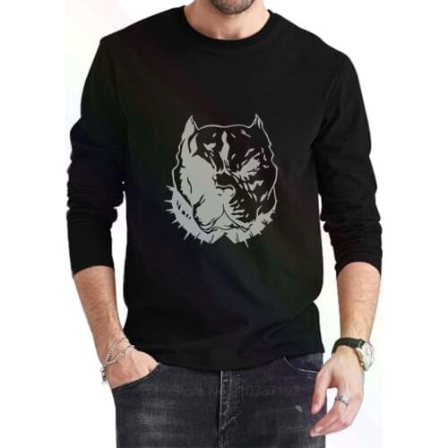 Pitbull Logo Classic Black T-Shirt 2021 Newest Summer Mens Long Sleeve Popular Tees Shirt Tops Novel Unisex