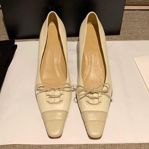 Kmeioo classic shoes woman square toe kitten heels 6.5cm shallow pumps lace-up high heels career shoe for ladies