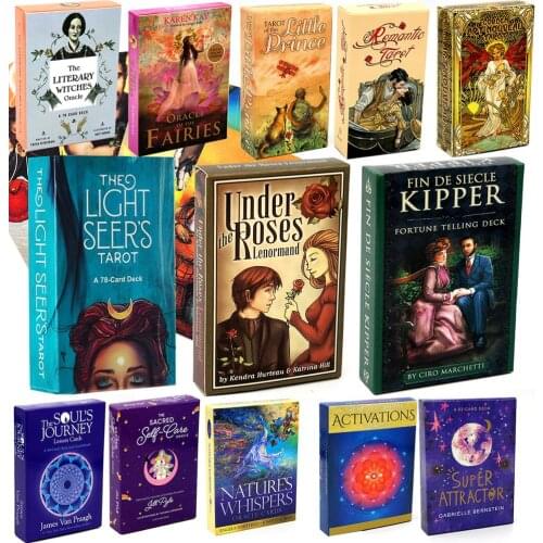 Golden Art Nouveau Tarot Deck 78 Cards Sacred Traveler Oracle Loving Words from Jesus Fairies Quantum Butterfly Sacred Self-Care