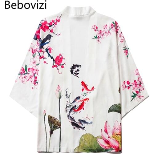 Summer Kimono Men Japanese Traditional Shirts Male Cardigan Yukata Harajuku Chinese Style Painting Costume Male Haori Clothing