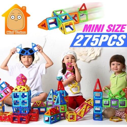 Minitudou 275PCS Mini Magnetic Construction Blocks Kids 3D DIY Models Building Toy Designer Educational Toys For Children