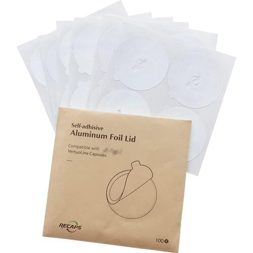 100 pcs Aluminum Foil Lids Reuse Seals For Nepresso VertuoLine Cofffee Capsules Brewers Refillable Coffee Capsule