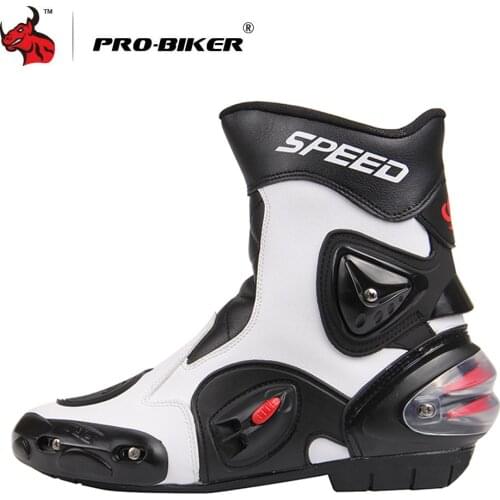 PRO-BIKER Motorcycle Boots Men PU Leather Motocross Boots Moto Motorboats Shoes Motorbike Racing Career Bicycle Speed Boots