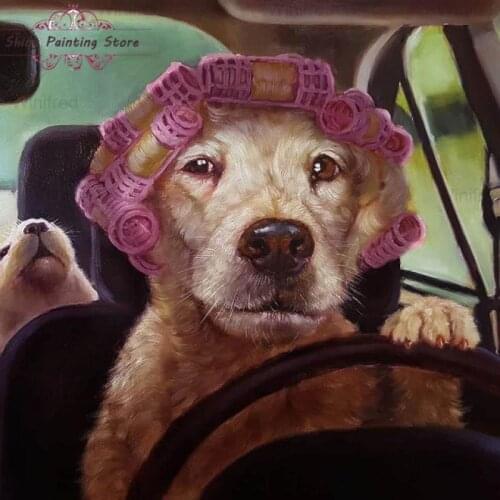 Lady Dog Diamond Embroidery 5D Diamond Painting Kit Cross Stitch Golden Retriever Animal Mosaic Rhinestone Craft Gift Home Decor