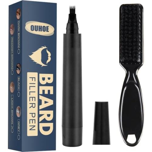 1Set Men Beard Pencil Filler Waterproof Hair Grower Waterproof Long Lasting Natural Eyebrows Beard Mustache Repair Tools
