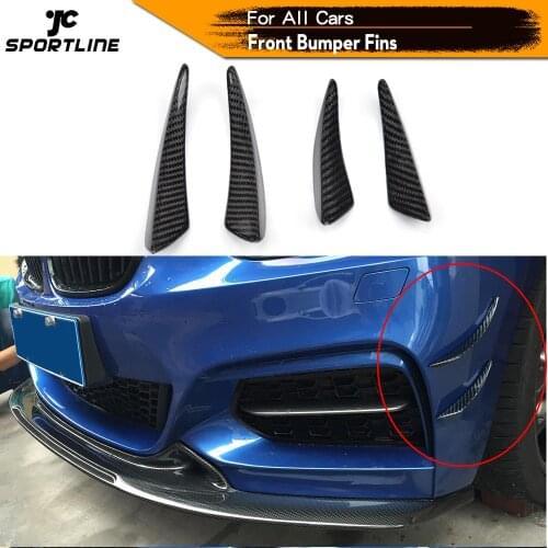 Carbon Fiber / FRP Front Bumper Trims Spoiler Fins Canards for BMW E90 E92 Audi A5 A3 C63 C43 A45 AMG Universal Car Accessories