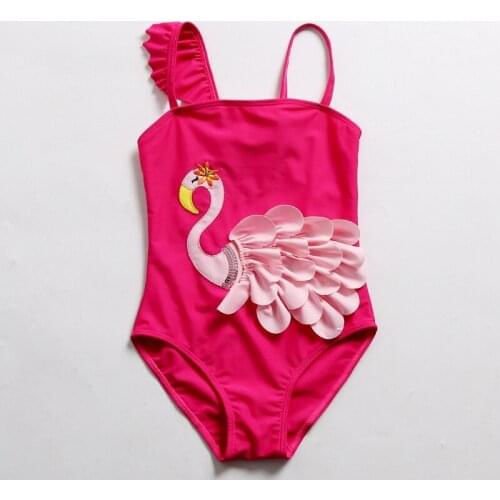 2018 New Polyester Toddler Baby Kids Girls Lovely Cute Bikini Swimwear One Piece Swimsuit Bathing Suit Beachwear 3-8T