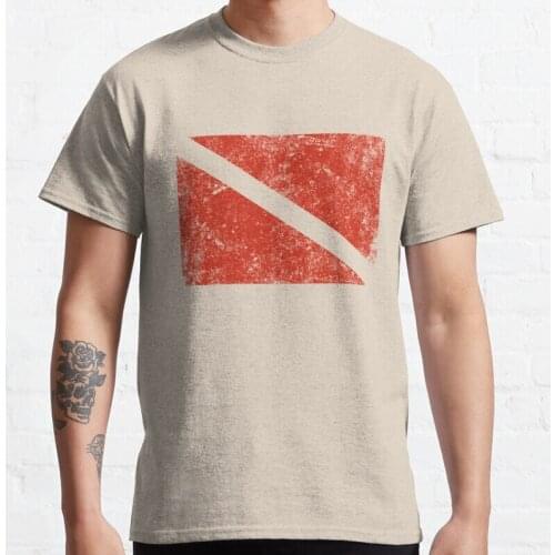 New Vintage Distressed Scuba Diving Flag Classic T-Shirt Collared Shirts For Women S-5XL oversized t shirts for men Unisex