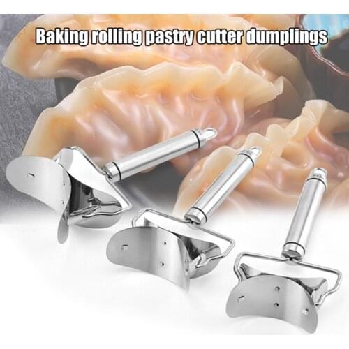 Silver Stainless Steel Roll Noodle Dumplings Wonton Skin Cutter Practical Kitchen Convenient Baking Tools