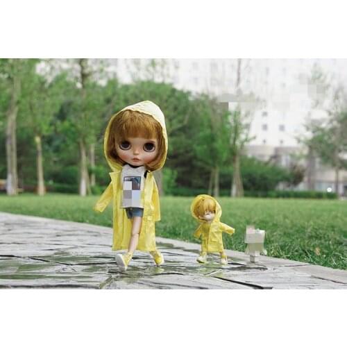 OB11doll Clothing Fits in 1/16 Size and Blythes doll Fashion Go with Sweet Candy Raincoat and Raincoat White Pink Yellow etc