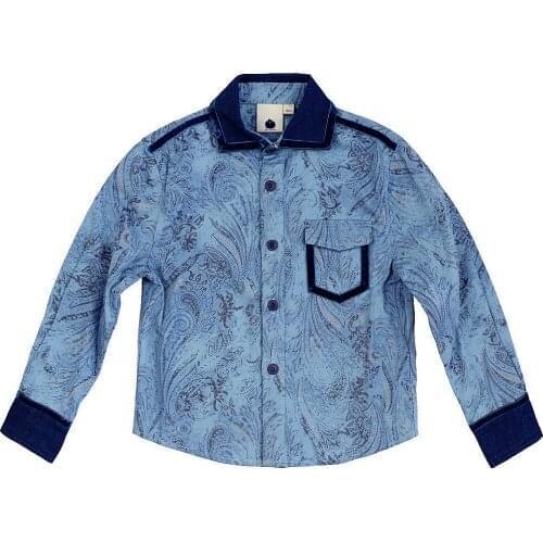 Autumn Shirts Cotton Casual Boys Blouses Long Sleeve Shirts Boys Teenage Shirt Pockets School Shirts Blouse Age 6-10Y 4J0771