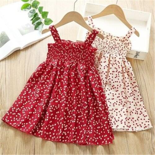 3-7 Years High Quality Summer Girl Dress 2021 New Floral Cotton Solid Draped Ruched Kid Children Clothing Girl Princess Dresses