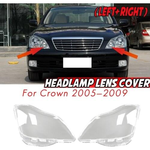 Side for Toyota Crown 2005-2009 Car Headlight Len Cover Headlight Lampshade Replacement Front Light Auto Shell