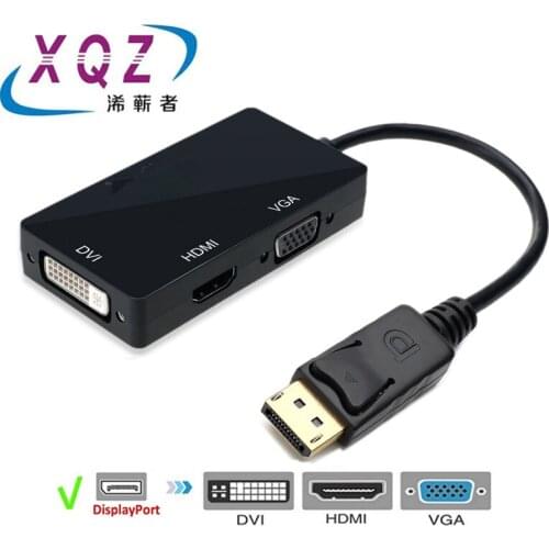 DP 3in1 adapter displayport To HDMI-compatible DVI VGA Adapter Cable 1080P Converter Connector For PC Projector Laptop HDTV