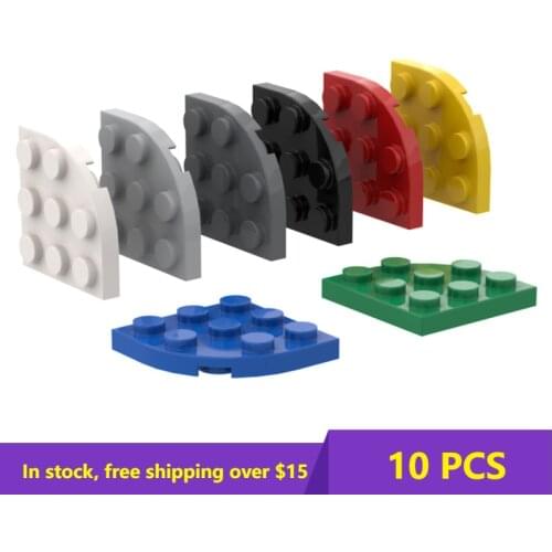 10PCS MOC Bricks 30357 Plate Round Corner 3 X 3 for Building Blocks Parts DIY Educational High-Tech Parts Toys Childrens Gifts