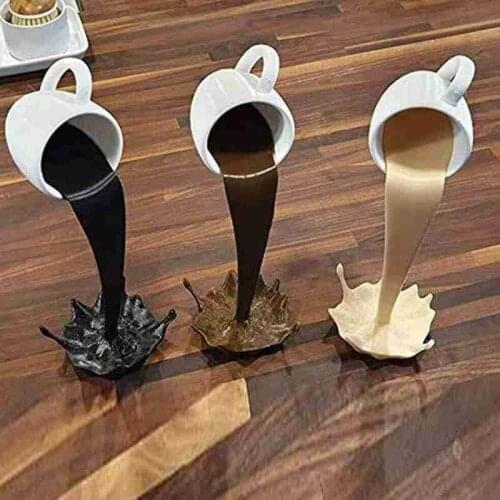 New Hot Selling Suspension Coffee Cup Standing Mug Resin 3d Creative Coffee Cup Home Decoration