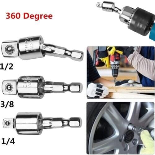 Useful 360 Degree Pneumatic Screwdriver Electric Wrench Hex Handle Head Sleeve Conversion Tool Connect Rod Socket Adapter Drive
