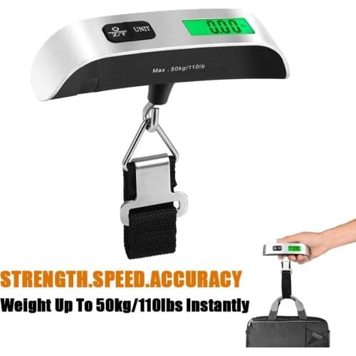 Mini 50 kg/110 lb Electronic LCD Digital Hanging Scale Portable Weighting Scale Luggage Scale for Luggage Suitcase Travel Bag