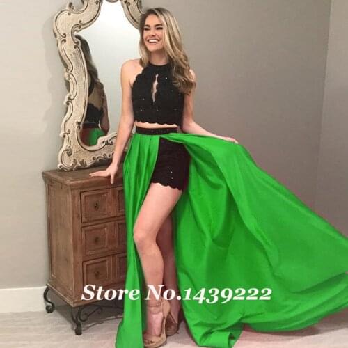 Stunning V Neck Applqiues Prom Evening Dresses Detachable Train Tulle Saudi Arabric Robe De Soiree Celebrity Vestidos Fiesta