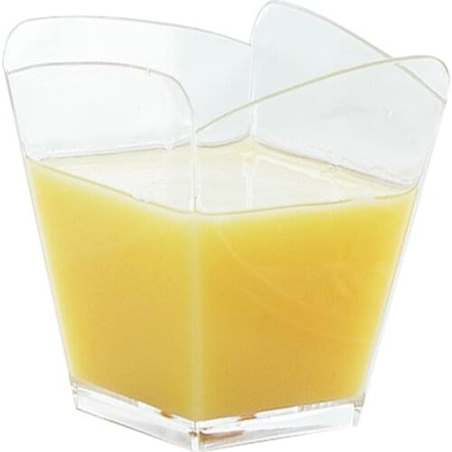 Promotion - Party Suppliers, Disposable Plastic Tableware, 55*58mm/100ml Clear Wave Dessert Cup, 10/Pack