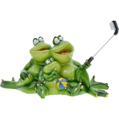 Resin Craft Frog Statue Creative Animal Figurines Living Room Desktop Decoration Balcony Garden Ornaments Home Decor Accessories