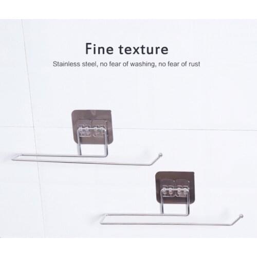 Stainless Steel Towel Rack Storage Kitchen Holder Hanging Roll Paper Organizer Tissue Hanger Towel Bar Bathroom Shelves