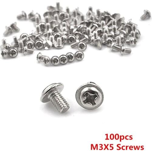 M3X5 Screws 5mm PC Case Hard Drive Precision PSU 6/32" Hex Silver Screws For Computer Floppy DVD ROM Motherboard 100Pcs