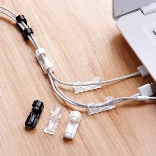 16/20Pcs Wire Cable Clips Organizer Desktop Cord Management Holder USB Charging Data Line Winder Self-adhesive Wire Organizer