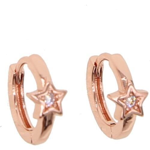 2018 Xmas Trendy Gold Color Small Star Hoop Earrings for Women 2018 Ear Piercing Huggie Earrings Simple Jewelry Bijoux Brincos