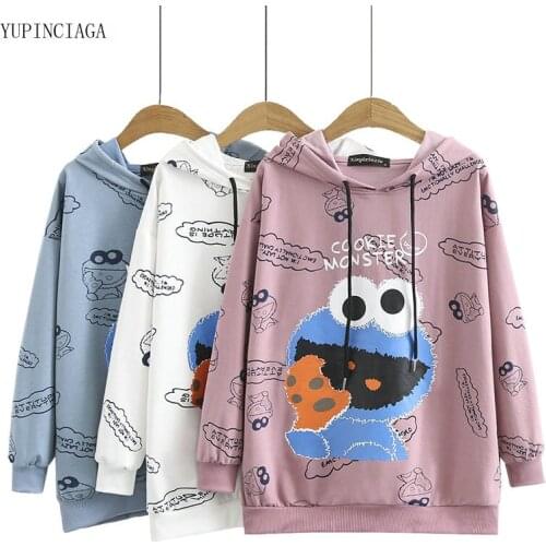Oversize 4XL Women Hooded Sweatshirts 2021 Summer Cartoon Letter Print Loose Harajuku Hoodies Female Casual Pullovers 2113561