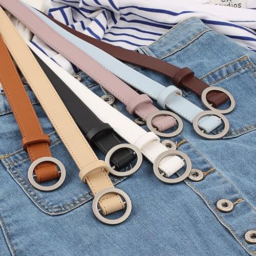 Round Buckle Ladies Wide Belt Womens Fashion Classic 2018 Design High Quality Female Casual Leather Jeans belts 105*2.3cm