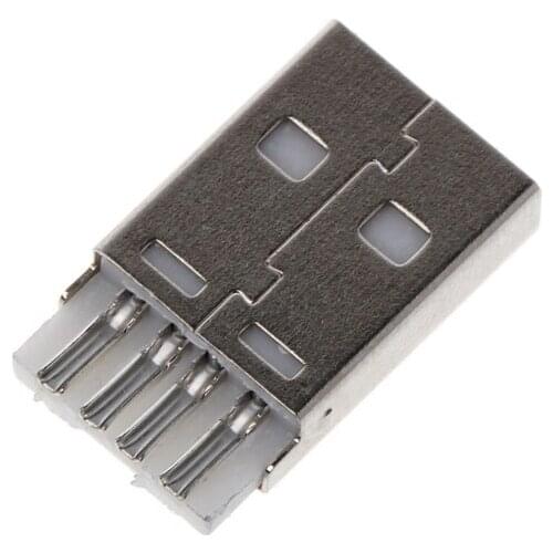 10 Pcs DIY USB 2.0 Type A Male 4P Adapter Connector Plug Socket with Plastic Shell