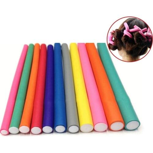 10 Pcs/Set Hair Curler Magic Air Hair Roller Curling Sticks Soft Foam Twist Flexi Rods Hair DIY Styling Tool F130