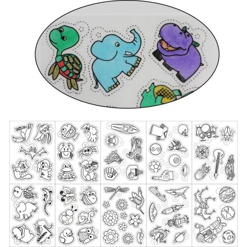 10Pcs HHeat Shrink Plastic Sheets with Pattern Shrinky Art Paper Sheets With Pattern For Kids Creative Craft Keychains