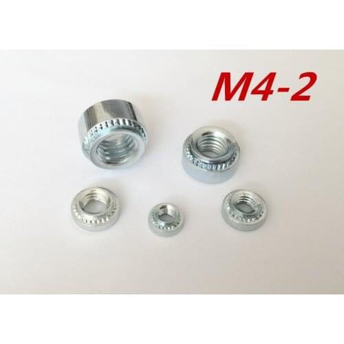 200pcs/lot High Quality M4-2 M4 press nut clinching Nut steel zinc plated Rivet Nuts inserting self clinching Nuts