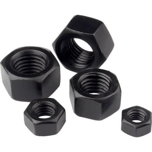 24pcs M8 left hand nut hexagon muff hex thread sleeve anti-thread nuts reverse muffs black zinc plating