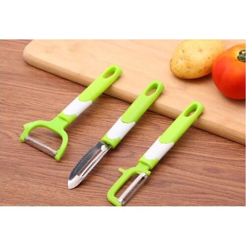 3pcs/lot Kitchen Fruit Peeler Fruit Knife Multipurpose Zigzag Planer Peeler Fish Scale Shaver Picks Kitchen Tool OK 0782