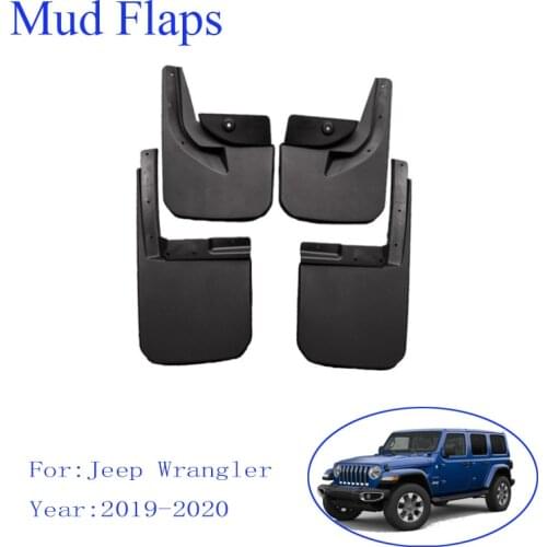 4 Pcs Auto Mud Flaps for Jeep Wrangler 2008-2020 Mudflaps Splash Guards Front Rear Mudguards Mud Flap Fender