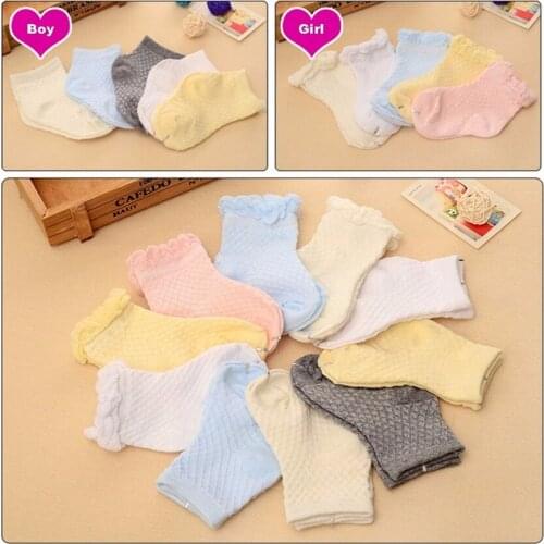 5Pairs/Lot Hot Sale Wholesale Newborn Baby Socks With 0-12 Months Baby 100% Cotton Baby Socks Female Baby Boy Baby Socks