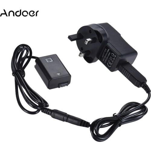 Andoer NP-FW50 Battery Adapter Dummy Battery + 5V 3A USB Power Adapter Cable w/Power Plug Replacement for AC-PW20 for SonySeries