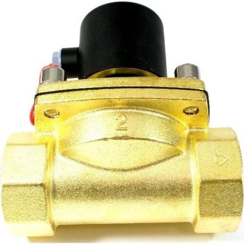 Free Shipping High Quality 2PCS In Lot 2'' N.C Brass Oil Valve 2 Position Water Solenoid Control Valve 2W500-50 AC110V