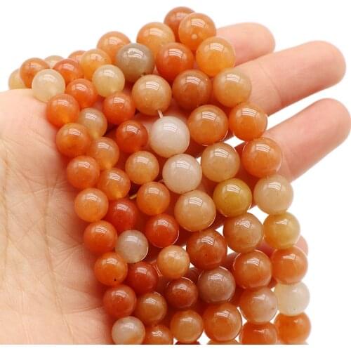 Natural Red Aventurine Quartz Stone Beads For Jewelry Making 15inch 4/6/8/10/12mm Spacer Round Beads Making Bracelet Necklace