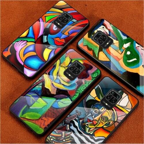 Picasso abstract Art For Xiaomi Redmi Note 10 10S 9T 9S 9 8T 8 7 Phone Case Tempered Glass Hot New Shell Luxury Cove